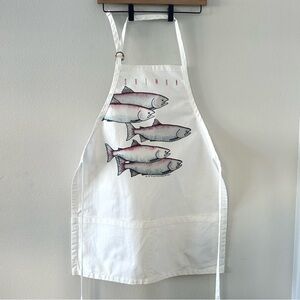 Vintage 90s The Wild Card Company Kevin Sutter Salmon Apron Cotton Pockets 1991